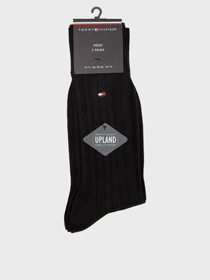 Tommy Hilfiger pánske čierne pnožky 2 pack - 39 (200)