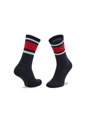 Tommy Hilfiger chlapčenské šedo modré ponožky 2 pack - 27 (758)