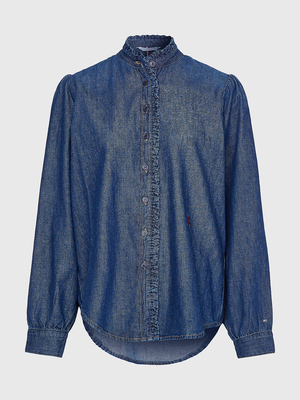 Tommy Hilfiger dámska modrá džínsová košeľa - 34 (1BE)