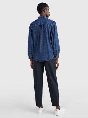 Tommy Hilfiger dámska modrá džínsová košeľa - 34 (1BE)