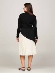 Tommy Hilfiger dámska čierno krémová sukňa - 36/R (0K7)