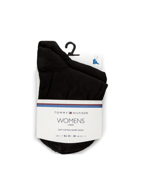 Tommy Hilfiger dámske čierne ponožky 2 pack - 35 (BLACK)