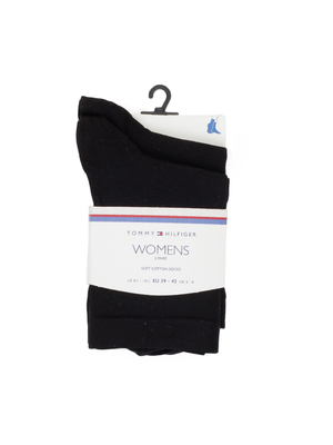Tommy Hilfiger dámske čierne ponožky 2 pack - 35 (200)