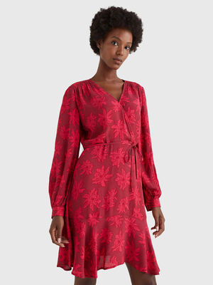 Tommy Hilfiger dámske červené vzorované šaty - 34 (0JV)