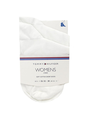 Tommy Hilfiger dámske biele ponožky 2 pack - 35 (WHITE)