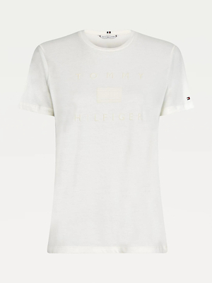 Tommy Hilfiger dámske biele tričko - S (YBL)
