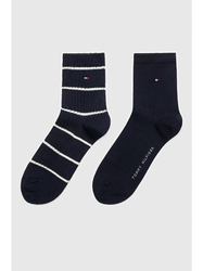 Tommy Hilfiger dámske tmavo modré ponožky 2pack - 35/38 (NAV)