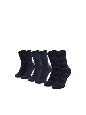 Tommy Hilfiger dámske tmavomodré ponožky 3pack - 35 (002)