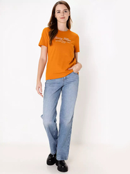 Tommy Hilfiger dámske oranžové tričko - XS (SFM)