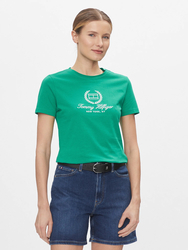 Tommy Hilfiger dámske zelené tričko - L (L4B)