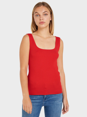 Tommy Hilfiger dámsky červený top - XS (SNE)