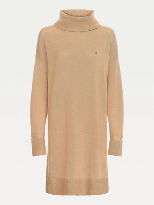Tommy Hilfiger dámske béžové šaty Softwool - M (GW8)