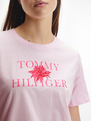Tommy Hilfiger dámske ružové tričko - L (TPD)