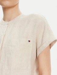 Tommy Hilfiger dámska ľanová bežová košeľa - 34 (04P)