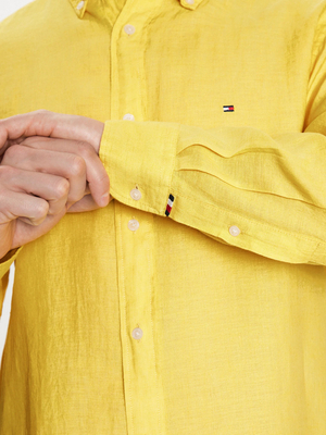 Tommy Hilfiger pánska žltá košeľa - S (ZGS)