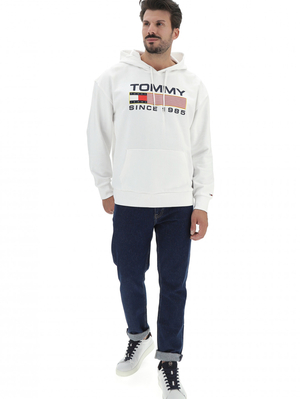 Tommy Jeans pánska biela mikina - L (YBR)