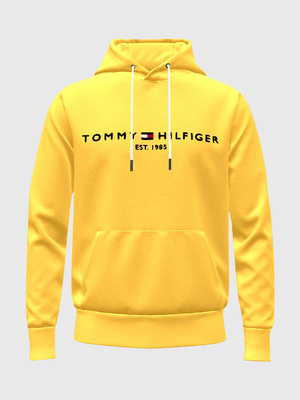 Tommy Hilfiger pánska žltá mikina Logo Hoody - L (ZFM)
