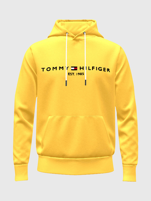 Tommy Hilfiger pánska žltá mikina Logo Hoody - M (ZFM)