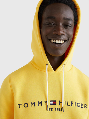 Tommy Hilfiger pánska žltá mikina Logo Hoody - M (ZFM)
