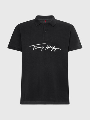 Tommy Hilfiger pánske čierne polo Signature - M (BDS)