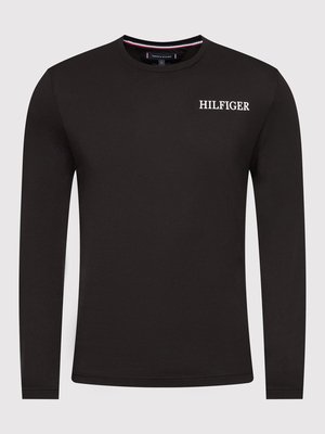 Tommy Hilfiger pánske čierne tričko s dlhým rukávom - S (BDS)