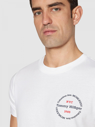 Tommy Hilfiger pánske biele tričko - M (YBR)