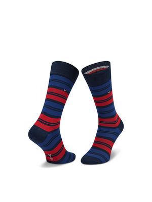 Tommy Hilfiger pánske modro červeno biele ponožky Box 3 pack - 39 (001)