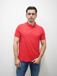 Tommy Hilfiger pánske červené polo tričko - S (XK3)