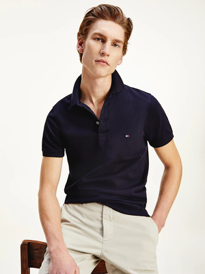 Tommy Hilfiger pánske tmavomodré polo tričko - L (DW5)