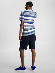 Tommy Hilfiger pánske pruhované tričko - L (0A4)