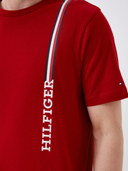 Tommy Hilfiger pánske červené tričko - S (XMP)