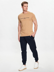 Tommy Hilfiger pánske hnedé tričko Logo - L (RBL)