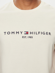 Tommy Hilfiger pánske krémové tričko Logo - M (AEF)