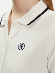 Tommy Hilfiger dámske biele polo tričko  - S (YBL)