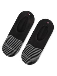 Tommy Hilfiger pánske čierne ponožky 2 pack - 43 (BLACK)