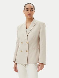 Tommy Hilfiger dámske béžové ľanové sako  - 34 (ACI)