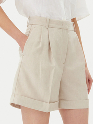 Tommy Hilfiger dámske ľanové béžové šortky - 34 (ACI)