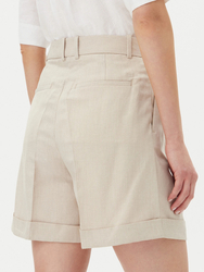 Tommy Hilfiger dámske ľanové béžové šortky - 34 (ACI)