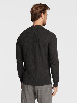 Tommy Hilfiger pánsky tmavo šedý sveter - XXL (P92)
