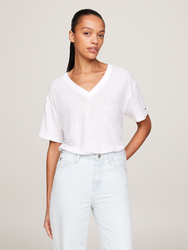 Tommy Hilfiger dámske biele tričko - XS (YCF)
