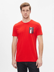 Tommy Hilfiger pánske červené tričko Emblem - L (XND)