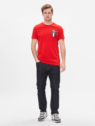 Tommy Hilfiger pánske červené tričko Emblem - L (XND)