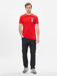 Tommy Hilfiger pánske červené tričko Emblem - M (XND)