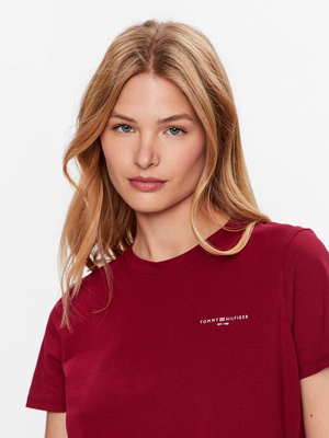 Tommy Hilfiger dámske vínové tričko - XS (XJS)