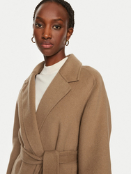 Tommy Hilfiger dámsky hnedý vlnený kabát  - 36 (GWE)