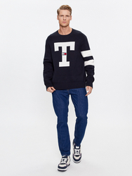 Tommy Jeans pánsky tmavomodrý sveter - L (DW5)