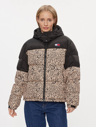 Tommy Jeans dámska čierno hnedá vzorovaná bunda - S (0GI)