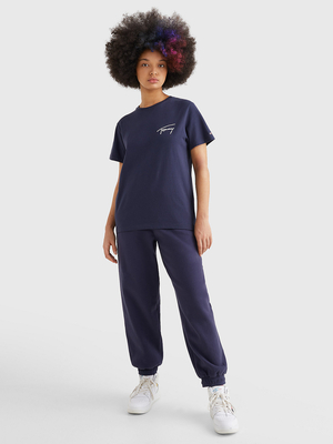 Tommy Jeans dámske tmavo modré tričko SIGNATURE - M (C87)