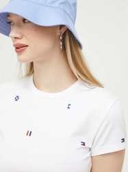 Tommy Jeans dámske biele tričko - XS (YBR)