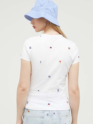 Tommy Jeans dámske biele tričko - XS (YBR)